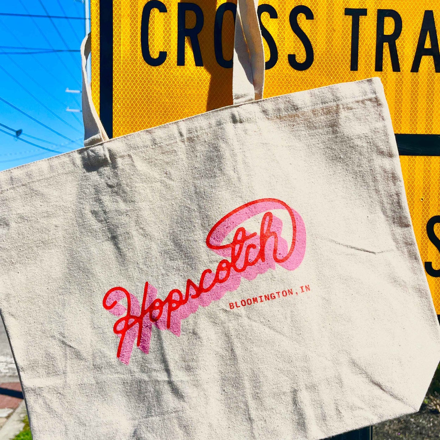 Hop Pink & Red Logo Tote